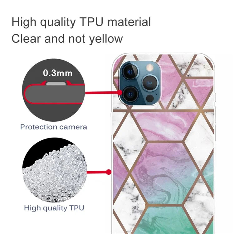 For iPhone 16 Pro Max Case Abstract Marble Pattern Printing TPU Phone Cover