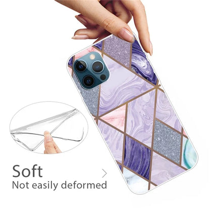 For iPhone 16 Pro Max Case Abstract Marble Pattern Printing TPU Phone Cover