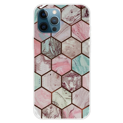 For iPhone 16 Pro Max Case Abstract Marble Pattern Printing TPU Phone Cover