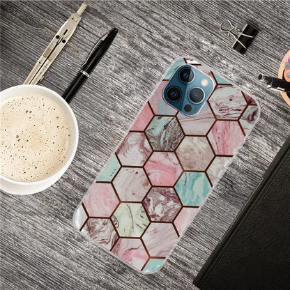 For iPhone 16 Pro Max Case Abstract Marble Pattern Printing TPU Phone Cover