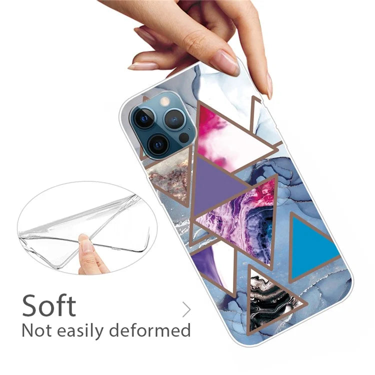 For iPhone 16 Pro Max Case Abstract Marble Pattern Printing TPU Phone Cover