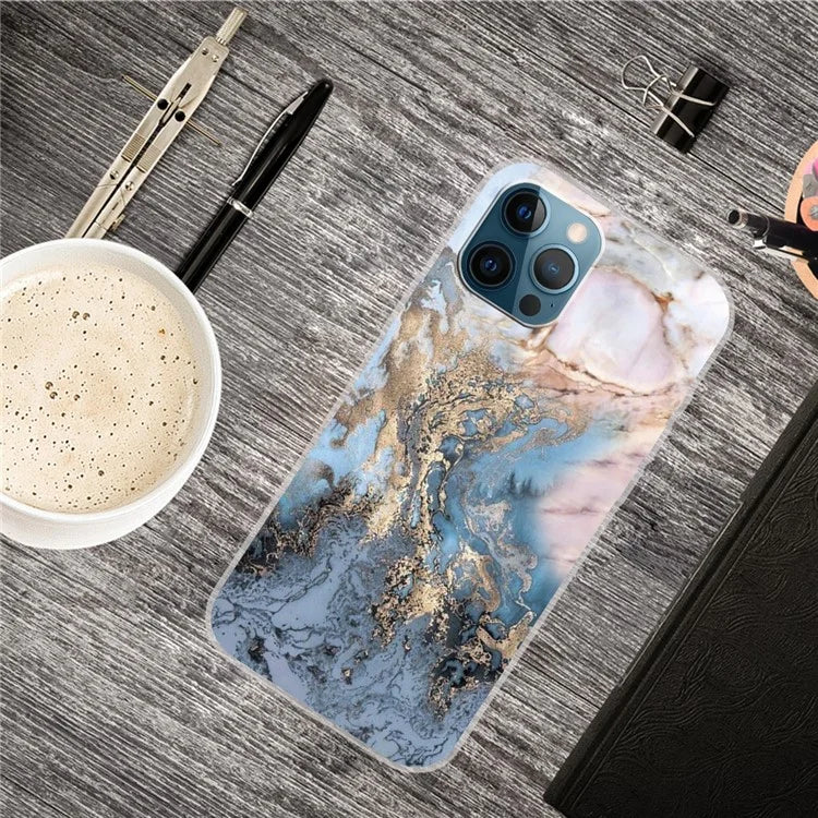 For iPhone 16 Pro Max Case Abstract Marble Pattern Printing TPU Phone Cover