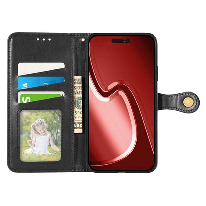 For iPhone 16 Pro Case Leather Phone Case Wallet Stand Cover with Wrist Strap
