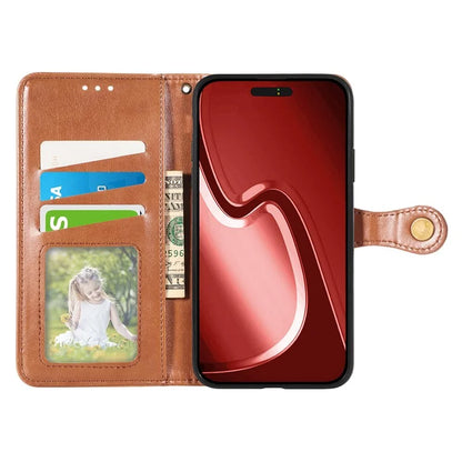 For iPhone 16 Pro Case Leather Phone Case Wallet Stand Cover with Wrist Strap