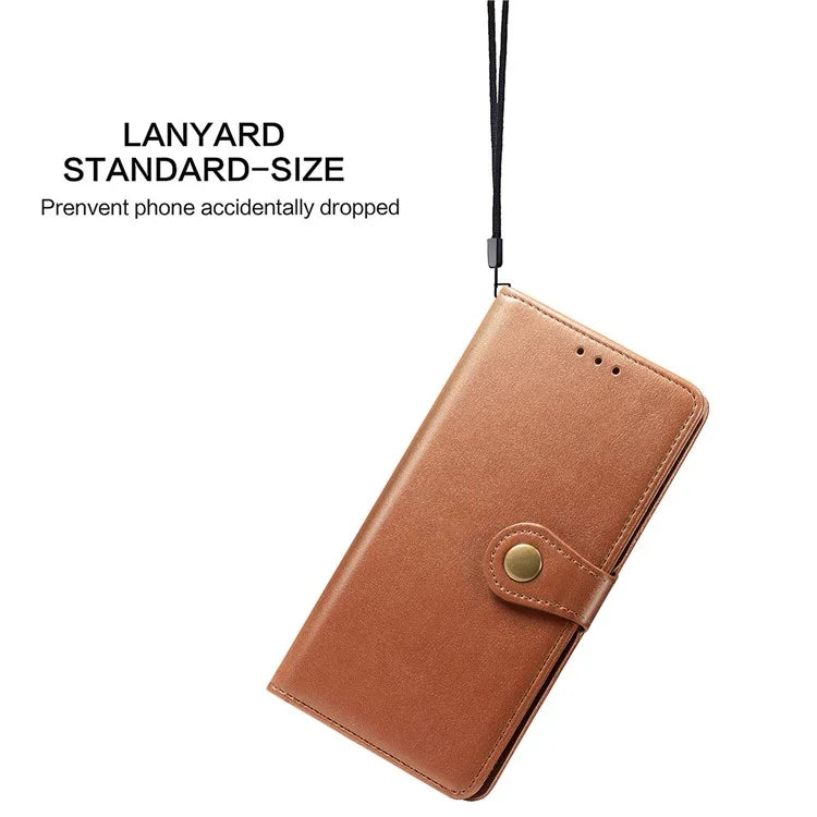 For iPhone 16 Pro Case Leather Phone Case Wallet Stand Cover with Wrist Strap