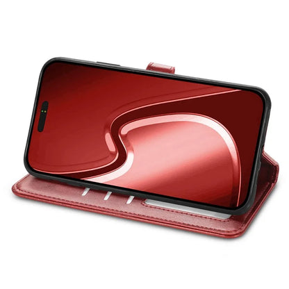For iPhone 16 Pro Case Leather Phone Case Wallet Stand Cover with Wrist Strap