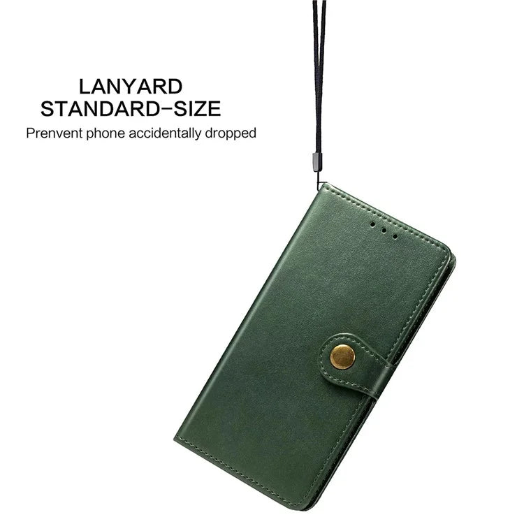 For iPhone 16 Pro Case Leather Phone Case Wallet Stand Cover with Wrist Strap