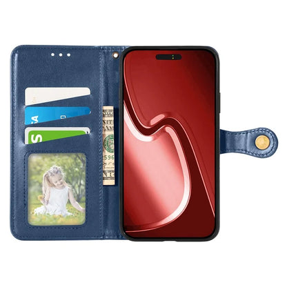 For iPhone 16 Pro Case Leather Phone Case Wallet Stand Cover with Wrist Strap