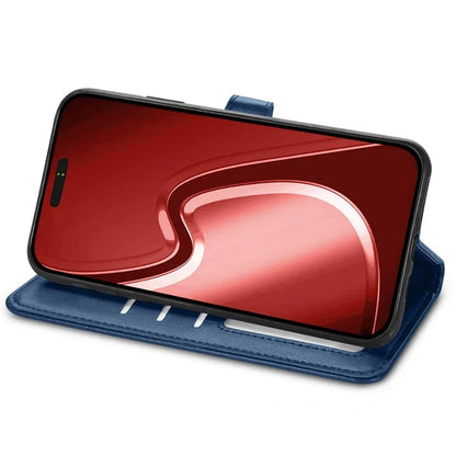 For iPhone 16 Pro Case Leather Phone Case Wallet Stand Cover with Wrist Strap
