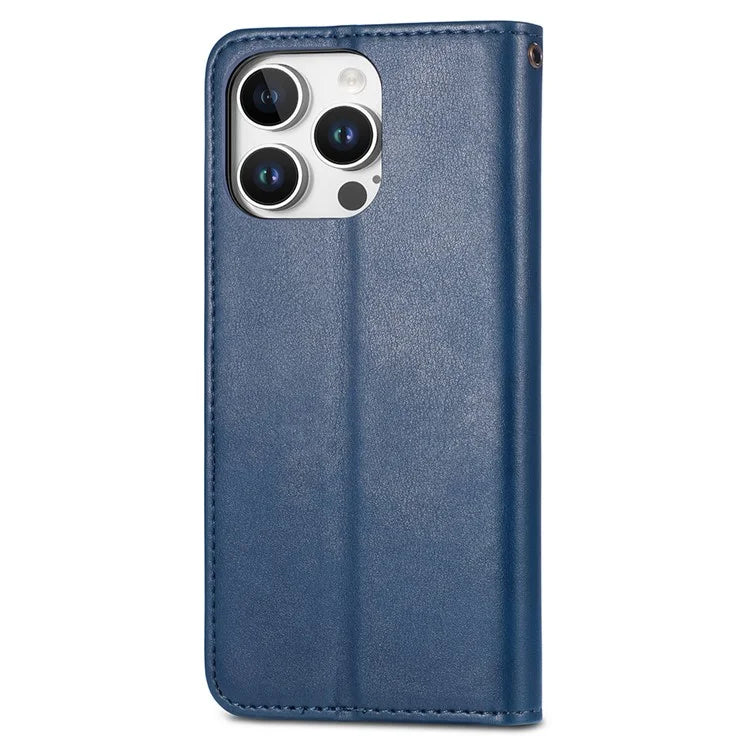 For iPhone 16 Pro Case Leather Phone Case Wallet Stand Cover with Wrist Strap