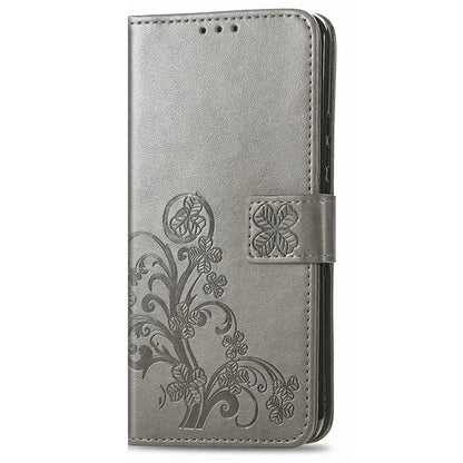 For iPhone 16 Pro Leather Case Four-Leaf Clover Phone Wallet Cover