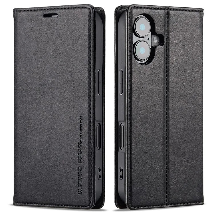 LC.IMEEKE For iPhone 16 Plus Leather Case RFID Blocking Card Slots Phone Cover