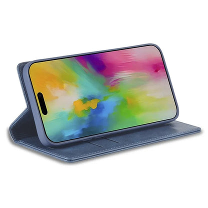 LC.IMEEKE For iPhone 16 Pro Leather Case RFID Blocking Card Slots Phone Cover