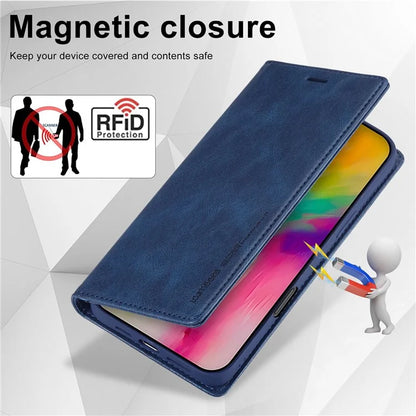LC.IMEEKE For iPhone 16 Pro Leather Case RFID Blocking Card Slots Phone Cover