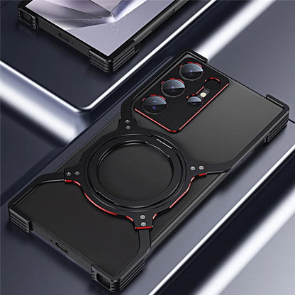 For Samsung Galaxy S23 Ultra Kickstand Case Metal Bumper Magnetic Phone Cover