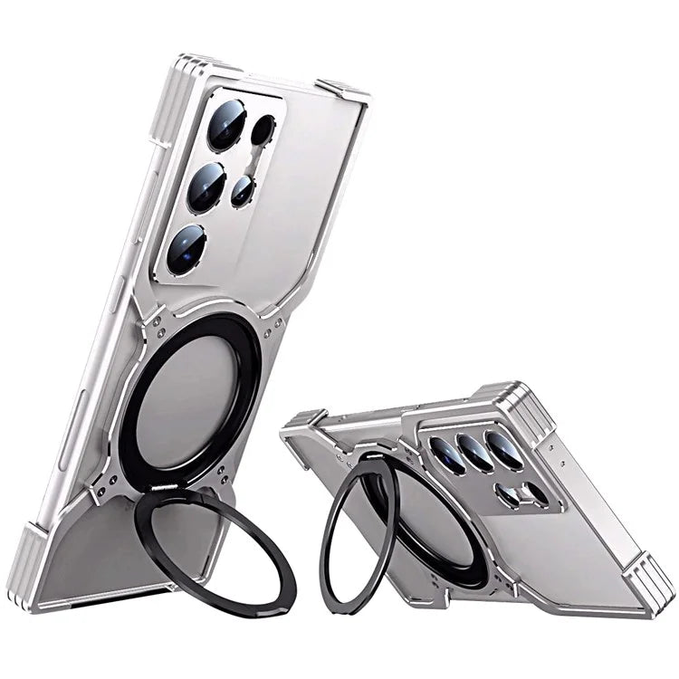 For Samsung Galaxy S23 Ultra Kickstand Case Metal Bumper Magnetic Phone Cover