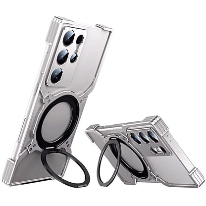 For Samsung Galaxy S23 Ultra Kickstand Case Metal Bumper Magnetic Phone Cover