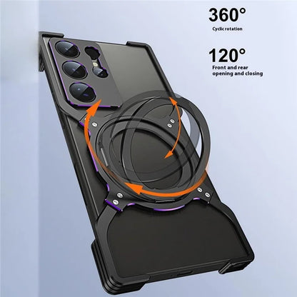 For Samsung Galaxy S23 Ultra Kickstand Case Metal Bumper Magnetic Phone Cover