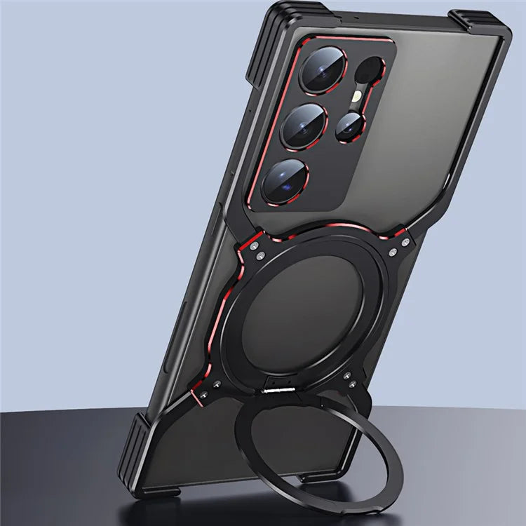 For Samsung Galaxy S23 Ultra Kickstand Case Metal Bumper Magnetic Phone Cover