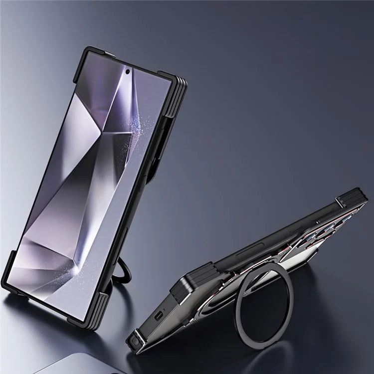 For Samsung Galaxy S23 Ultra Kickstand Case Metal Bumper Magnetic Phone Cover