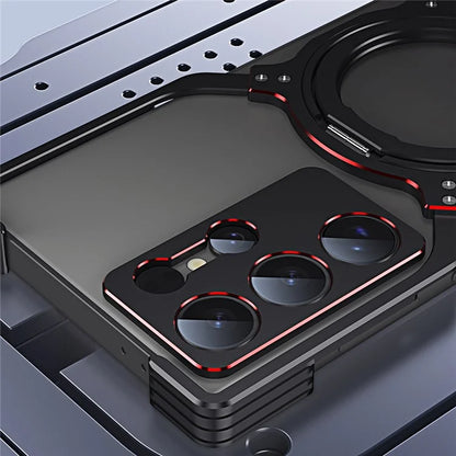 For Samsung Galaxy S23 Ultra Kickstand Case Metal Bumper Magnetic Phone Cover