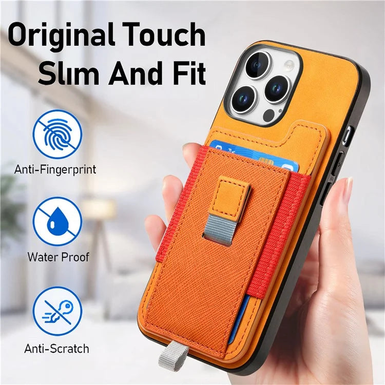 For iPhone 16 Pro Max Skin-Touch Case Leather+TPU Detachable Phone Case with Card Bag