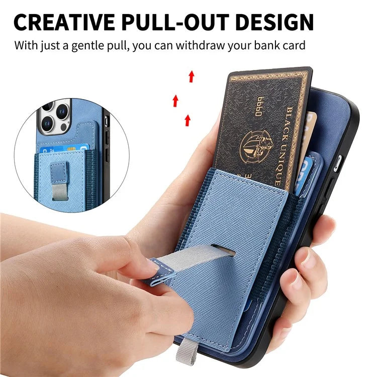 For iPhone 16 Pro Max Skin-Touch Case Leather+TPU Detachable Phone Case with Card Bag