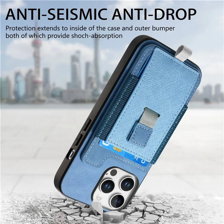 For iPhone 16 Pro Max Skin-Touch Case Leather+TPU Detachable Phone Case with Card Bag