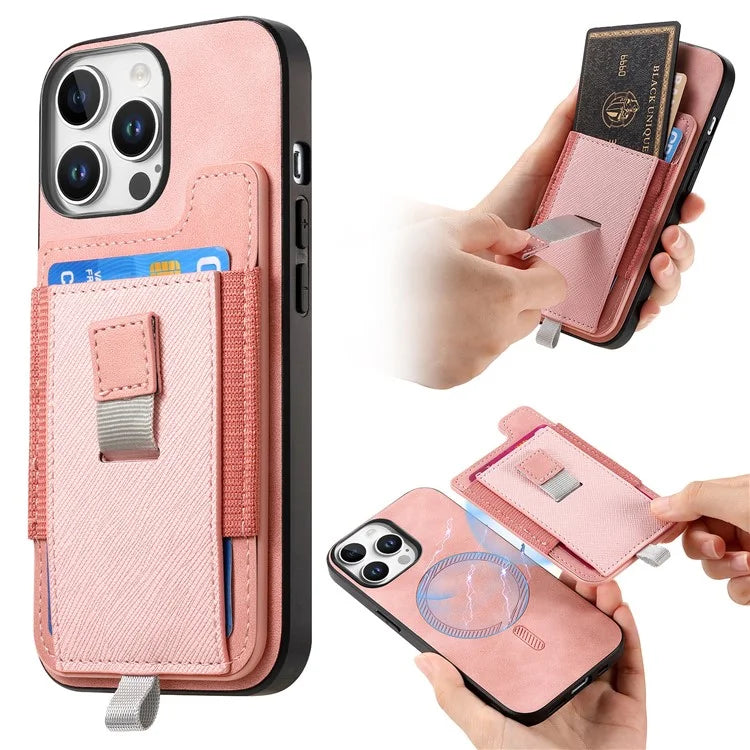 For iPhone 16 Pro Max Skin-Touch Case Leather+TPU Detachable Phone Case with Card Bag