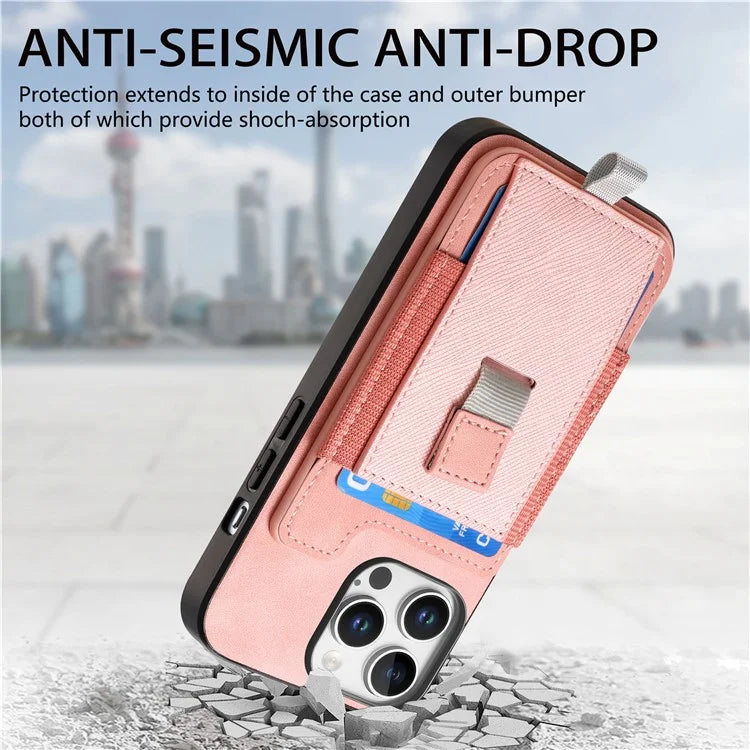 For iPhone 16 Pro Max Skin-Touch Case Leather+TPU Detachable Phone Case with Card Bag
