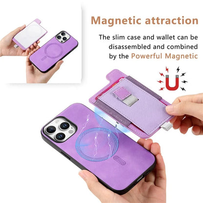 For iPhone 16 Pro Max Skin-Touch Case Leather+TPU Detachable Phone Case with Card Bag
