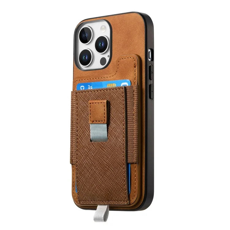 For iPhone 16 Pro Max Skin-Touch Case Leather+TPU Detachable Phone Case with Card Bag