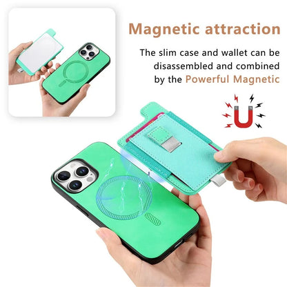 For iPhone 16 Pro Max Skin-Touch Case Leather+TPU Detachable Phone Case with Card Bag