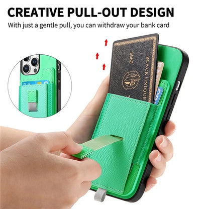 For iPhone 16 Pro Max Skin-Touch Case Leather+TPU Detachable Phone Case with Card Bag
