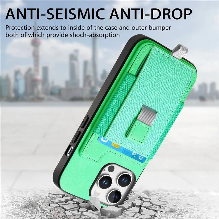 For iPhone 16 Pro Max Skin-Touch Case Leather+TPU Detachable Phone Case with Card Bag