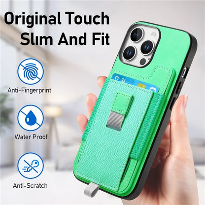 For iPhone 16 Pro Max Skin-Touch Case Leather+TPU Detachable Phone Case with Card Bag