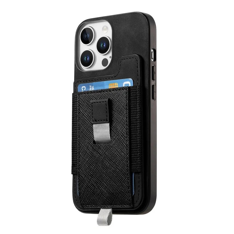 For iPhone 16 Pro Max Skin-Touch Case Leather+TPU Detachable Phone Case with Card Bag