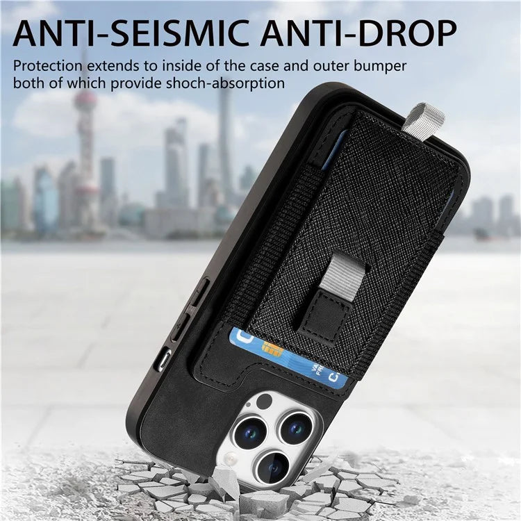 For iPhone 16 Pro Max Skin-Touch Case Leather+TPU Detachable Phone Case with Card Bag
