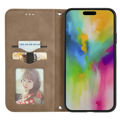 For iPhone 16 Case Skin Touch Feeling Leather Wallet Phone Cover Magnetic Absorption