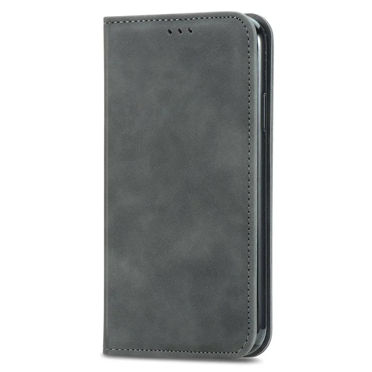 For iPhone 16 Case Skin Touch Feeling Leather Wallet Phone Cover Magnetic Absorption
