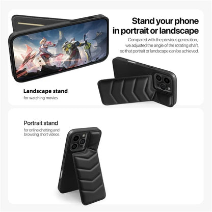 For iPhone 16 Pro Case Compatible with MagSafe RFID Blocking Card Slot Leather Back Cover