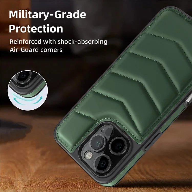 For iPhone 16 Pro Case Compatible with MagSafe RFID Blocking Card Slot Leather Back Cover