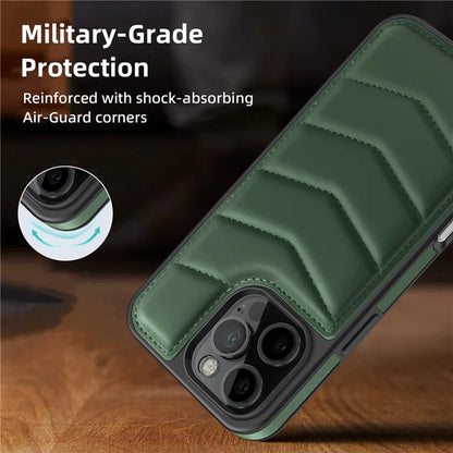 For iPhone 16 Pro Case Compatible with MagSafe RFID Blocking Card Slot Leather Back Cover