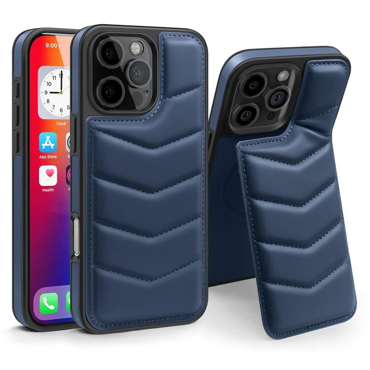 For iPhone 16 Pro Case Compatible with MagSafe RFID Blocking Card Slot Leather Back Cover