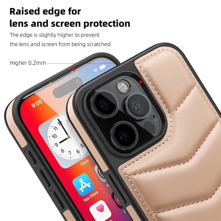 For iPhone 16 Pro Case Compatible with MagSafe RFID Blocking Card Slot Leather Back Cover