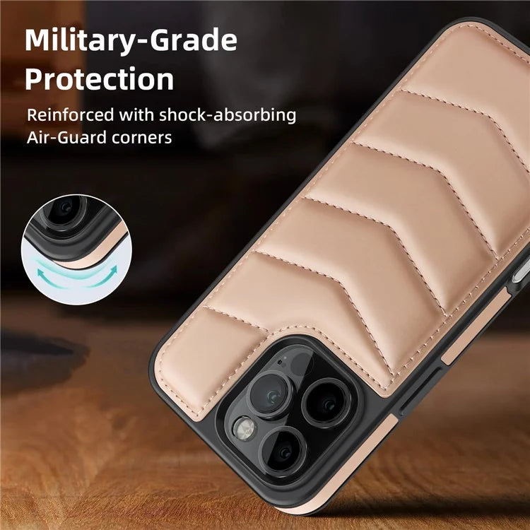 For iPhone 16 Pro Case Compatible with MagSafe RFID Blocking Card Slot Leather Back Cover