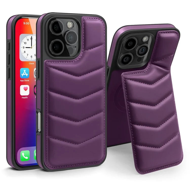 For iPhone 16 Pro Case Compatible with MagSafe RFID Blocking Card Slot Leather Back Cover