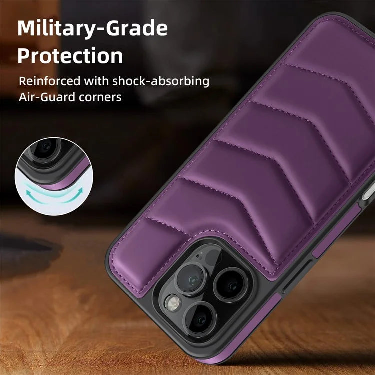 For iPhone 16 Pro Case Compatible with MagSafe RFID Blocking Card Slot Leather Back Cover