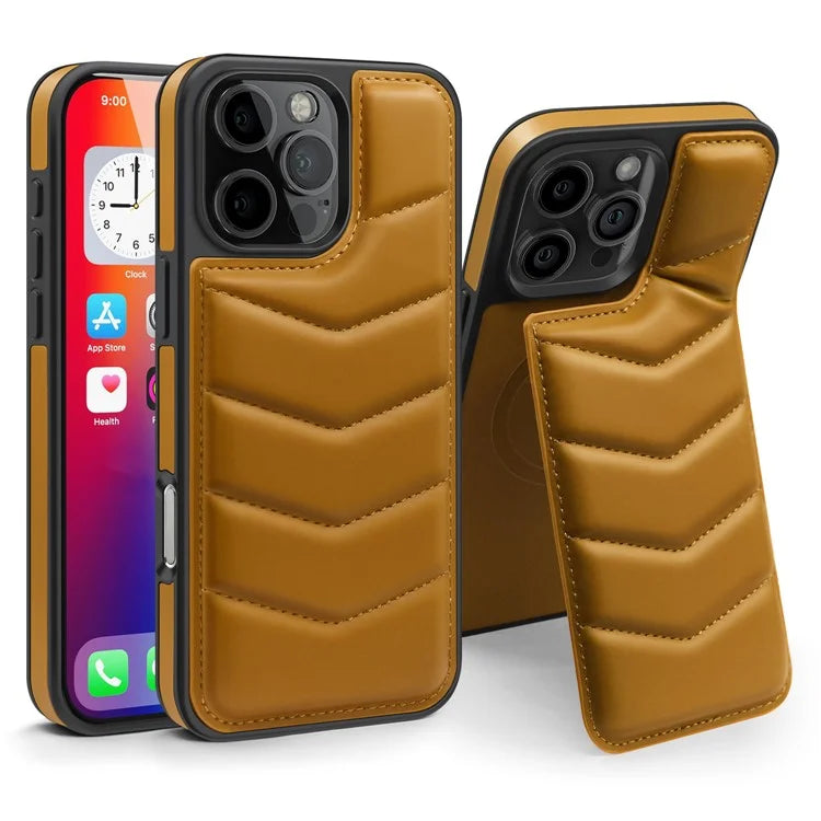 For iPhone 16 Pro Max Case Compatible with MagSafe RFID Blocking Card Slot Leather Back Cover