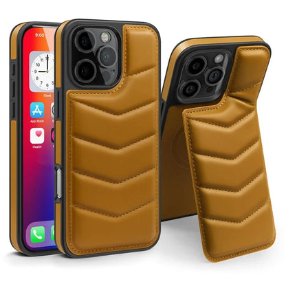 For iPhone 16 Pro Max Case Compatible with MagSafe RFID Blocking Card Slot Leather Back Cover